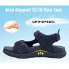 imageKuaiLu Mens Hiking Sandals With Arch Support Sport Recovery Athletic Walking Sandals For Man Outdoor Summer Casual Thick Cushion Beach Water Fisherman Sandal Size 715Dark Blue