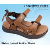 imageKuaiLu Mens Hiking Sandals With Arch Support Sport Recovery Athletic Walking Sandals For Man Outdoor Summer Casual Thick Cushion Beach Water Fisherman Sandal Size 715Khaki Brown