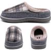 imageKuaiLu Mens Clog Slippers with Comfy Arch Support Orthotic Plantar Fasciitis Memory Foam Slippers for Men Winter Fluff Faux Fur Slip on Felt Houes Shoes Hard Rubber Sole Grey Plaid Size 10