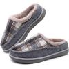 imageKuaiLu Mens Clog Slippers with Comfy Arch Support Orthotic Plantar Fasciitis Memory Foam Slippers for Men Winter Fluff Faux Fur Slip on Felt Houes Shoes Hard Rubber Sole Grey Plaid Size 10
