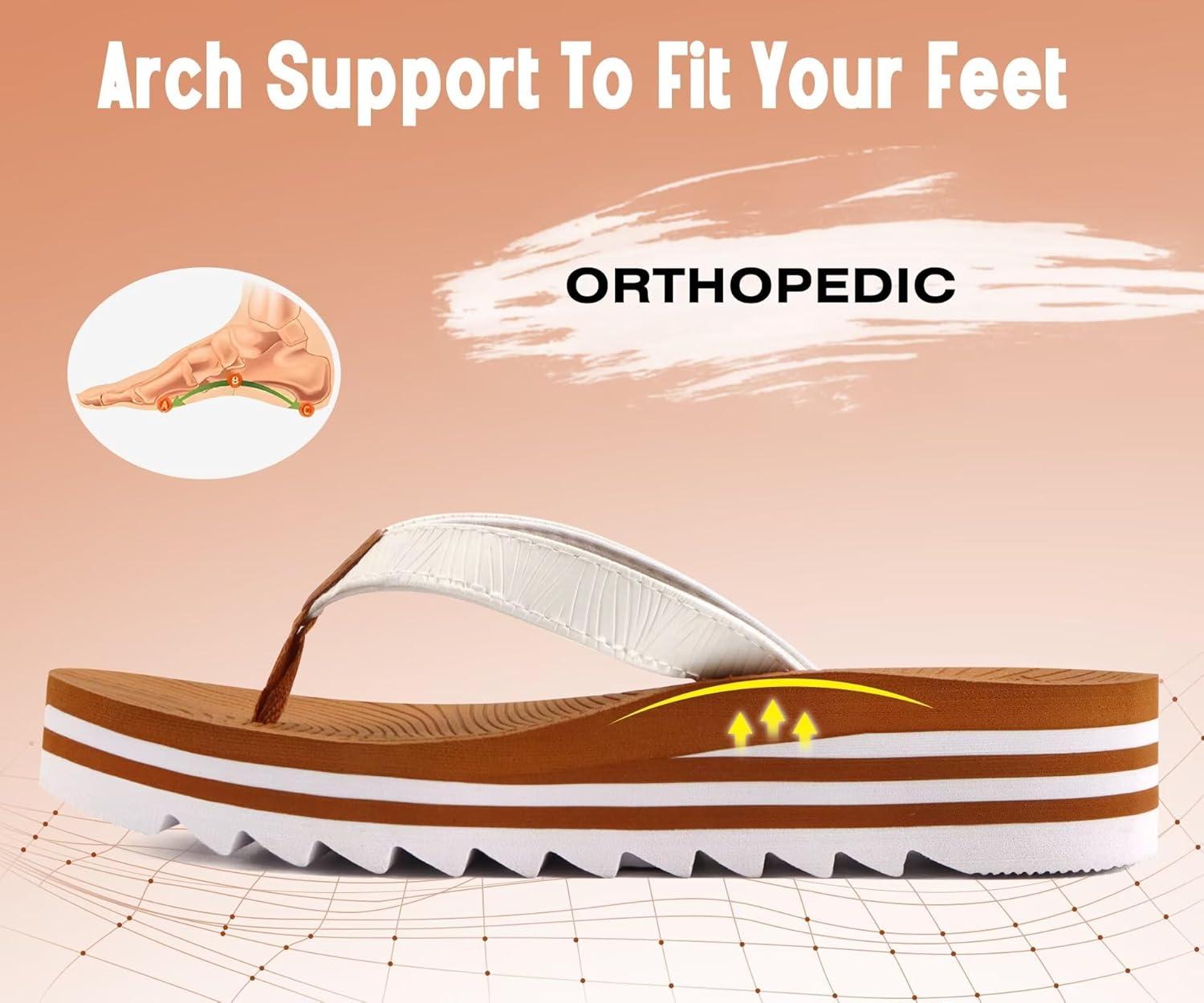 imageKuaiLu Womens Flip Flops Ladies Yoga Mat Platform Thong Sandals Dressy Womans Lightweight Summer Slip On Beach Flip Flop Sandles Soft Cushion Footbed Arch SupportWhite Khaki