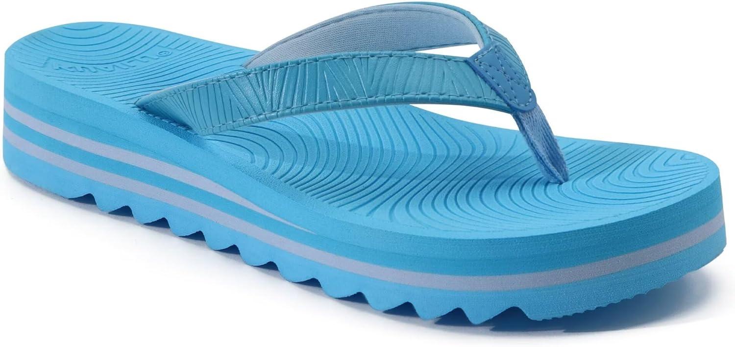 imageKuaiLu Womens Flip Flops Ladies Yoga Mat Platform Thong Sandals Dressy Womans Lightweight Summer Slip On Beach Flip Flop Sandles Soft Cushion Footbed Arch SupportSky Blue