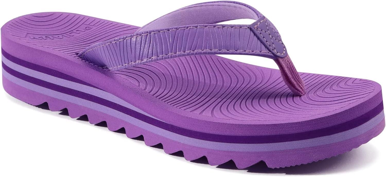 imageKuaiLu Womens Flip Flops Ladies Yoga Mat Platform Thong Sandals Dressy Womans Lightweight Summer Slip On Beach Flip Flop Sandles Soft Cushion Footbed Arch SupportPurple