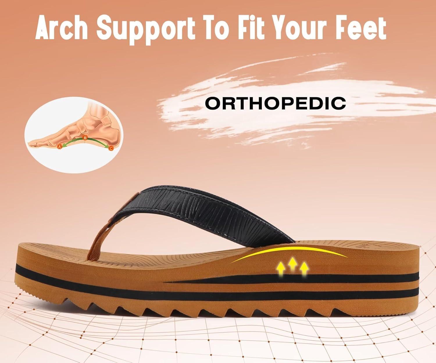 imageKuaiLu Womens Flip Flops Ladies Yoga Mat Platform Thong Sandals Dressy Womans Lightweight Summer Slip On Beach Flip Flop Sandles Soft Cushion Footbed Arch SupportBlack Khaki