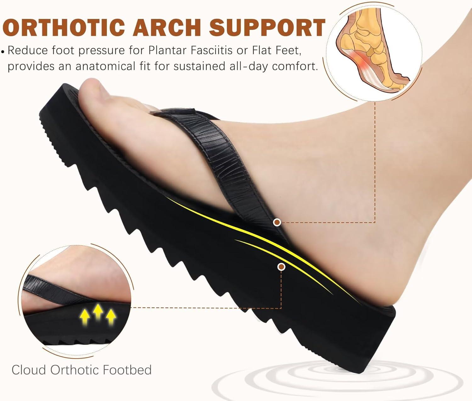 imageKuaiLu Womens Flip Flops Ladies Yoga Mat Platform Thong Sandals Dressy Womans Lightweight Summer Slip On Beach Flip Flop Sandles Soft Cushion Footbed Arch SupportBlack