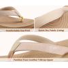 imageKuaiLu Womens Flip Flops Ladies Yoga Mat Platform Thong Sandals Dressy Womans Lightweight Summer Slip On Beach Flip Flop Sandles Soft Cushion Footbed Arch SupportBeige