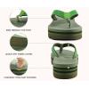 imageKuaiLu Womens Flip Flops Ladies Yoga Mat Platform Thong Sandals Dressy Womans Lightweight Summer Slip On Beach Flip Flop Sandles Soft Cushion Footbed Arch SupportGreen