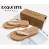 imageKuaiLu Womens Flip Flops Ladies Yoga Mat Platform Thong Sandals Dressy Womans Lightweight Summer Slip On Beach Flip Flop Sandles Soft Cushion Footbed Arch SupportBeige