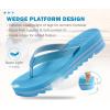imageKuaiLu Womens Flip Flops Ladies Yoga Mat Platform Thong Sandals Dressy Womans Lightweight Summer Slip On Beach Flip Flop Sandles Soft Cushion Footbed Arch SupportSky Blue