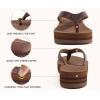 imageKuaiLu Womens Flip Flops Ladies Yoga Mat Platform Thong Sandals Dressy Womans Lightweight Summer Slip On Beach Flip Flop Sandles Soft Cushion Footbed Arch SupportDark Brown