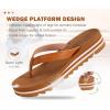 imageKuaiLu Womens Flip Flops Ladies Yoga Mat Platform Thong Sandals Dressy Womans Lightweight Summer Slip On Beach Flip Flop Sandles Soft Cushion Footbed Arch SupportKhaki