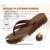 imageKuaiLu Womens Flip Flops Ladies Yoga Mat Platform Thong Sandals Dressy Womans Lightweight Summer Slip On Beach Flip Flop Sandles Soft Cushion Footbed Arch SupportDark Brown