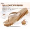 imageKuaiLu Womens Flip Flops Ladies Yoga Mat Platform Thong Sandals Dressy Womans Lightweight Summer Slip On Beach Flip Flop Sandles Soft Cushion Footbed Arch SupportBeige