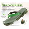 imageKuaiLu Womens Flip Flops Ladies Yoga Mat Platform Thong Sandals Dressy Womans Lightweight Summer Slip On Beach Flip Flop Sandles Soft Cushion Footbed Arch SupportGreen