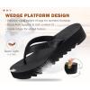 imageKuaiLu Womens Flip Flops Ladies Yoga Mat Platform Thong Sandals Dressy Womans Lightweight Summer Slip On Beach Flip Flop Sandles Soft Cushion Footbed Arch SupportBlack
