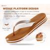 imageKuaiLu Womens Flip Flops Ladies Yoga Mat Platform Thong Sandals Dressy Womans Lightweight Summer Slip On Beach Flip Flop Sandles Soft Cushion Footbed Arch SupportWhite Khaki