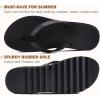 imageKuaiLu Womens Flip Flops Ladies Yoga Mat Platform Thong Sandals Dressy Womans Lightweight Summer Slip On Beach Flip Flop Sandles Soft Cushion Footbed Arch SupportBlack