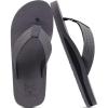 imageKuaiLu Mens Leather Flip Flops Arch Support Summer Beach Pool Water Thong Sandals Waterproof Rubber Walking Shoes Slip on Orthotic Casual Sport Cushioned Wide Slides Shower Slippers Grey Size 7