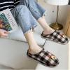 imageKuaiLu House Slippers for Women Comfortable Memory Foam Plaid Slipper Ladies Warm Fuzzy Plush Fur Lined Winter Home Shoes Orthotic Plantar Fasciitis Arch Support Indoor OutdoorPlush Grey