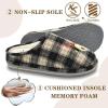 imageKuaiLu House Slippers for Women Comfortable Memory Foam Plaid Slipper Ladies Warm Fuzzy Plush Fur Lined Winter Home Shoes Orthotic Plantar Fasciitis Arch Support Indoor OutdoorPlush Grey