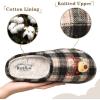 imageKuaiLu House Slippers for Women Comfortable Memory Foam Plaid Slipper Ladies Warm Fuzzy Plush Fur Lined Winter Home Shoes Orthotic Plantar Fasciitis Arch Support Indoor OutdoorPlush Grey