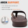 imageKuaiLu Mens Flip Flops Arch Support Comfortable Waterproof Open Toe Summer Beach Leather Thong Sandals Cushion Slip on SlippersWoodlike Brown