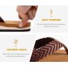 imageKuaiLu Mens Yoga Mat Leather Flip Flops Thong Sandals with Arch SupportTan Brown