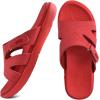 imageKuaiLu Womens Fashion Orthotic Slides Ladies Lightweight Athletic Yoga Mat Sandals Slip On Thick Cushion Slippers Sandals With Comfortable Plantar Fasciitis Arch SupportRed