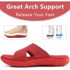 imageKuaiLu Womens Fashion Orthotic Slides Ladies Lightweight Athletic Yoga Mat Sandals Slip On Thick Cushion Slippers Sandals With Comfortable Plantar Fasciitis Arch SupportRed