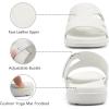 imageKuaiLu Womens Fashion Orthotic Slides Ladies Lightweight Athletic Yoga Mat Sandals Slip On Thick Cushion Slippers Sandals With Comfortable Plantar Fasciitis Arch SupportWhite