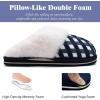 imageKuaiLu Womens Fluff Dual Memory Foam Slippers Ladies Cozy Arch Support Warm Scuff Slippers Slip on Comfy Winter House Shoes with NonSlip Indoor Outdoor Hard SolePlaid Blue