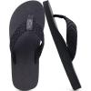 imageKuaiLu Mens Yoga Mat Leather Flip Flops Thong Sandals with Arch SupportLight Black