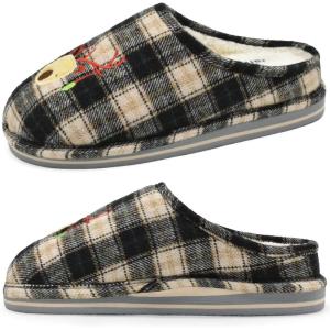 imageKuaiLu House Slippers for Women Comfortable Memory Foam Plaid Slipper Ladies Warm Fuzzy Plush Fur Lined Winter Home Shoes Orthotic Plantar Fasciitis Arch Support Indoor OutdoorPlush Grey