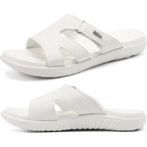 imageKuaiLu Womens Fashion Orthotic Slides Ladies Lightweight Athletic Yoga Mat Sandals Slip On Thick Cushion Slippers Sandals With Comfortable Plantar Fasciitis Arch SupportWhite