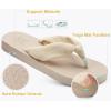 imageKuaiLu Flip Flops for Women with Arch Support Yoga Mat Comfortable Summer Beach Walking Thong Cushion Sandals Slip On Indoor OutdoorBeige