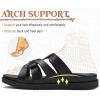 imageKuaiLu Gladiator Sandals for Women with Comfortable Arch Support Summer Beach Walking Fisherman Slides Boho Outfits Slip on Cushion Shoes Indoor OutdoorBlack