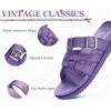 imageKuaiLu Gladiator Sandals for Women with Comfortable Arch Support Summer Beach Walking Fisherman Slides Boho Outfits Slip on Cushion Shoes Indoor OutdoorPurple