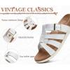 imageKuaiLu Gladiator Sandals for Women with Comfortable Arch Support Summer Beach Walking Fisherman Slides Boho Outfits Slip on Cushion Shoes Indoor OutdoorWhite Khaki