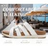 imageKuaiLu Gladiator Sandals for Women with Comfortable Arch Support Summer Beach Walking Fisherman Slides Boho Outfits Slip on Cushion Shoes Indoor OutdoorWhite Khaki