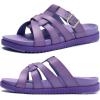 imageKuaiLu Gladiator Sandals for Women with Comfortable Arch Support Summer Beach Walking Fisherman Slides Boho Outfits Slip on Cushion Shoes Indoor OutdoorPurple
