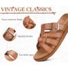 imageKuaiLu Gladiator Sandals for Women with Comfortable Arch Support Summer Beach Walking Fisherman Slides Boho Outfits Slip on Cushion Shoes Indoor OutdoorKhaki