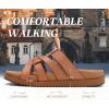 imageKuaiLu Gladiator Sandals for Women with Comfortable Arch Support Summer Beach Walking Fisherman Slides Boho Outfits Slip on Cushion Shoes Indoor OutdoorKhaki