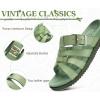 imageKuaiLu Gladiator Sandals for Women with Comfortable Arch Support Summer Beach Walking Fisherman Slides Boho Outfits Slip on Cushion Shoes Indoor OutdoorOlive Green