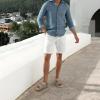 imageKuaiLu Mens Casual Sandals with Comfortable Orthopedic Arch Support Summer Beach Walking Shoes Cushion Slides Slip on Indoor OutdoorBeige