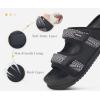 imageKuaiLu Mens Casual Sandals with Comfortable Orthopedic Arch Support Summer Beach Walking Shoes Cushion Slides Slip on Indoor OutdoorBlack