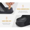 imageKuaiLu Mens Casual Sandals with Comfortable Orthopedic Arch Support Summer Beach Walking Shoes Cushion Slides Slip on Indoor OutdoorBlack