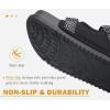imageKuaiLu Mens Casual Sandals with Comfortable Orthopedic Arch Support Summer Beach Walking Shoes Cushion Slides Slip on Indoor OutdoorBlack