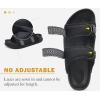 imageKuaiLu Mens Casual Sandals with Comfortable Orthopedic Arch Support Summer Beach Walking Shoes Cushion Slides Slip on Indoor OutdoorBlack