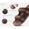 imageKuaiLu Mens Casual Sandals with Comfortable Orthopedic Arch Support Summer Beach Walking Shoes Cushion Slides Slip on Indoor OutdoorBrown