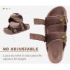 imageKuaiLu Mens Casual Sandals with Comfortable Orthopedic Arch Support Summer Beach Walking Shoes Cushion Slides Slip on Indoor OutdoorBrown